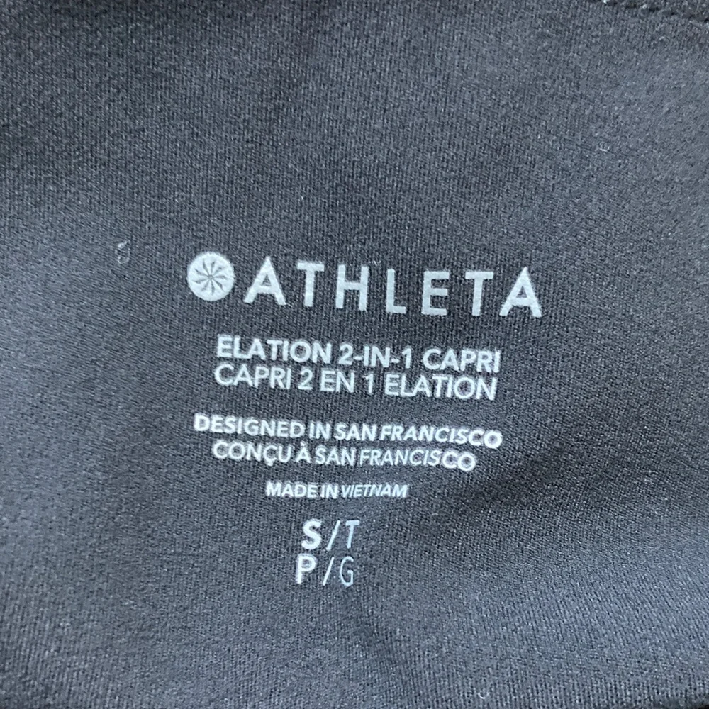 Athleta Elation 2-in-1 Capri Skirted Powervita High Waist Legging sz S TALL ST - Picture 8 of 10
